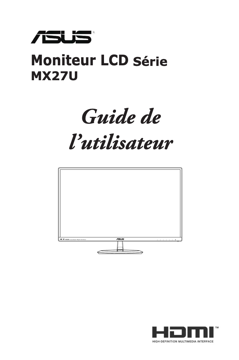 Page 1 de la notice Manuel utilisateur Asus MX27UQ