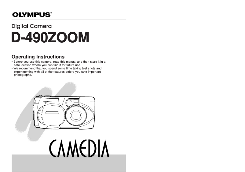 Image de la première page du manuel de l'appareil Camedia D-490 Zoom