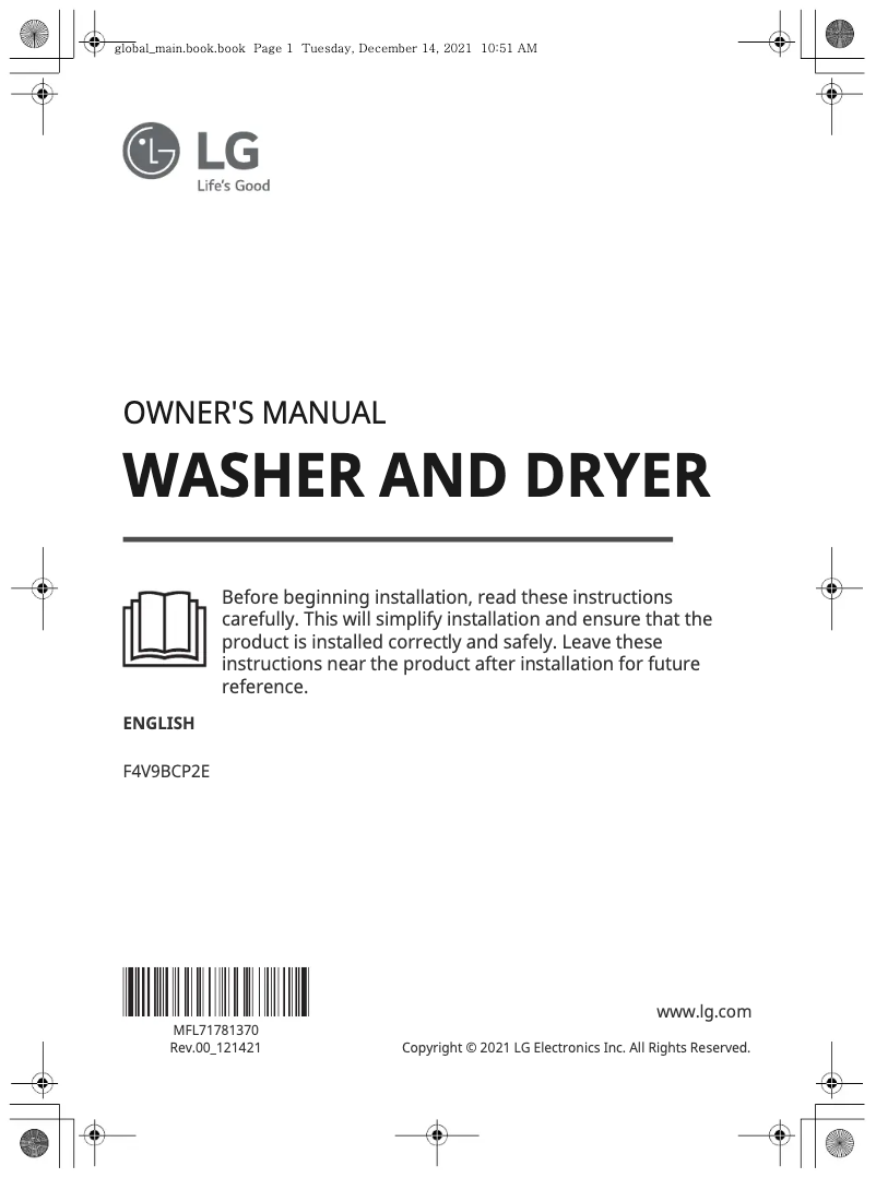 Image de la première page du manuel de l'appareil F4V9BCP2E