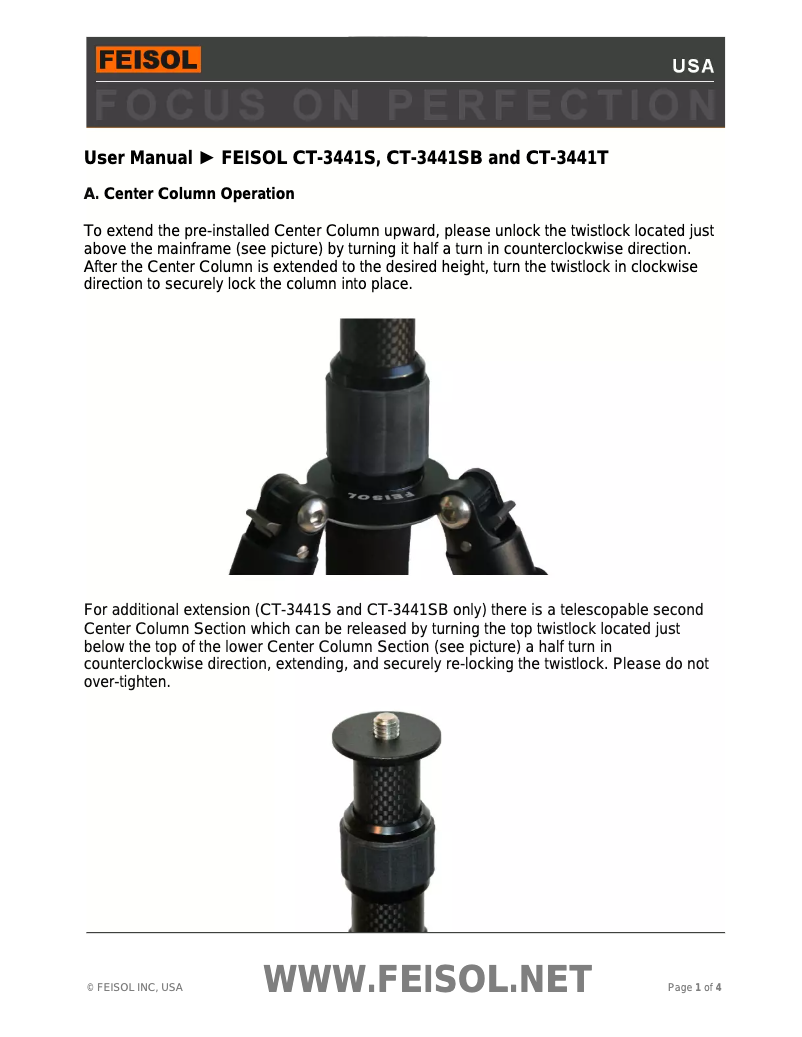 Page n°1 - Manuel utilisateur Feisol CT-3441S