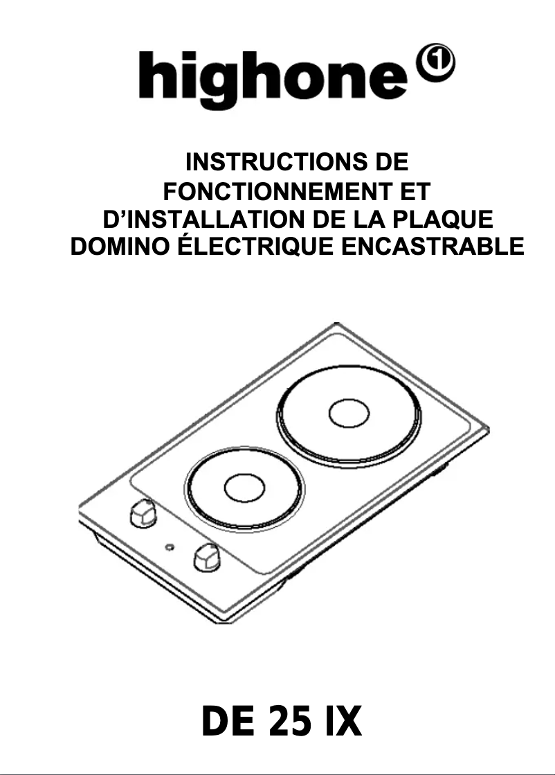 Página 1 del manual Manual de usuario High One DE 25 IX