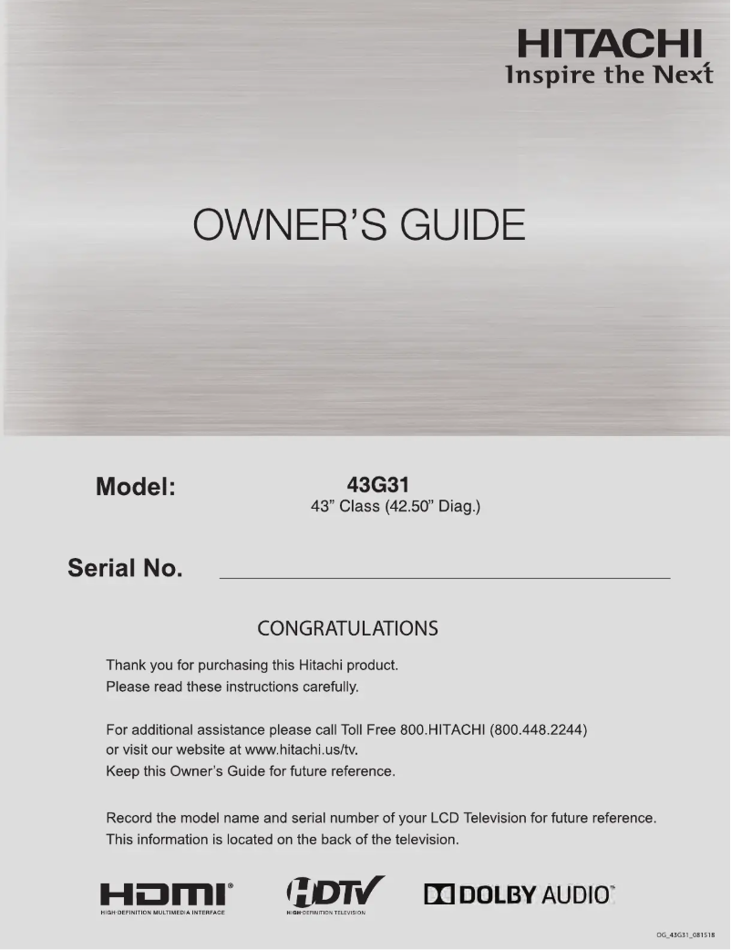 Image de la première page du manuel de l'appareil 43G31