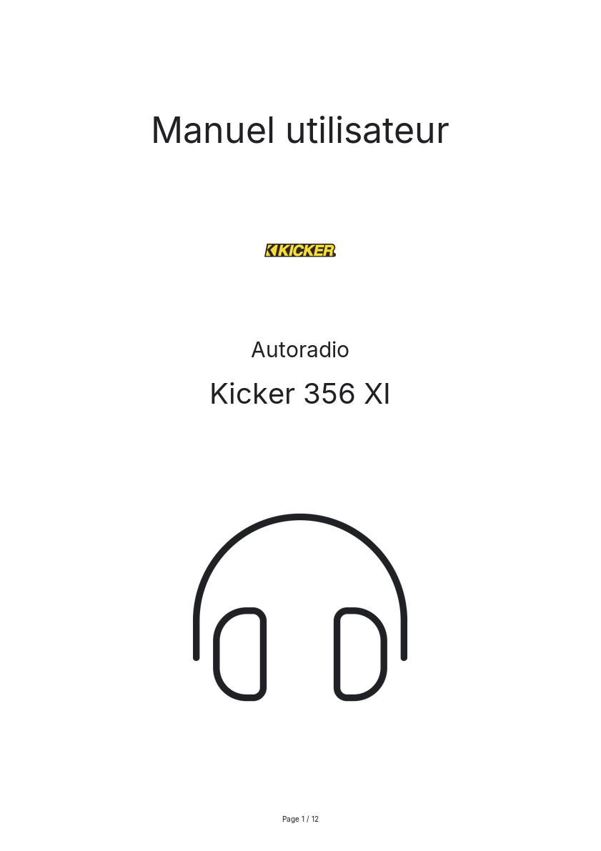 Image de la première page du manuel de l'appareil 356 XI