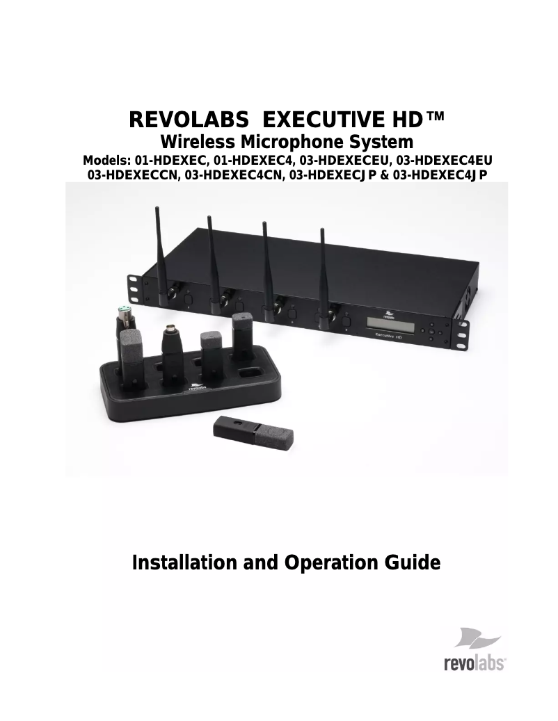 Page n°1 - Manuel utilisateur Revolabs Executive HD