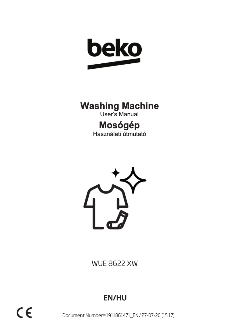 Page 1 de la notice Manuel utilisateur Beko WUE 8622 XW