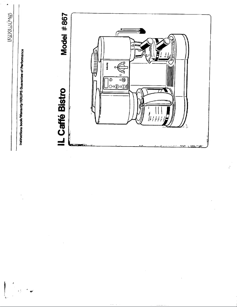 Image de la première page du manuel de l'appareil 867 Bistro