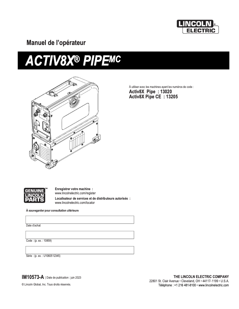 Imagen de la primera página del manual del dispositivo Activ8X Pipe