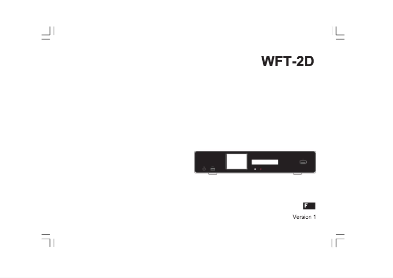 Image de la première page du manuel de l'appareil WFT-2D