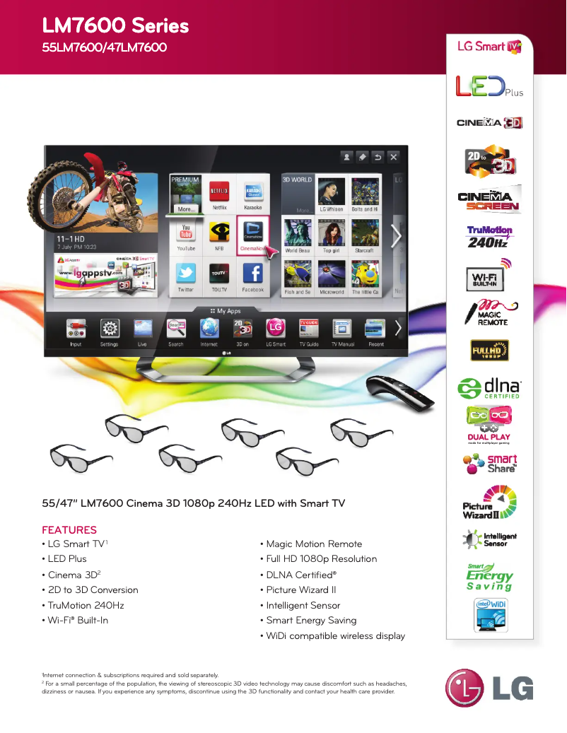 Image de la première page du manuel de l'appareil 47LM7600