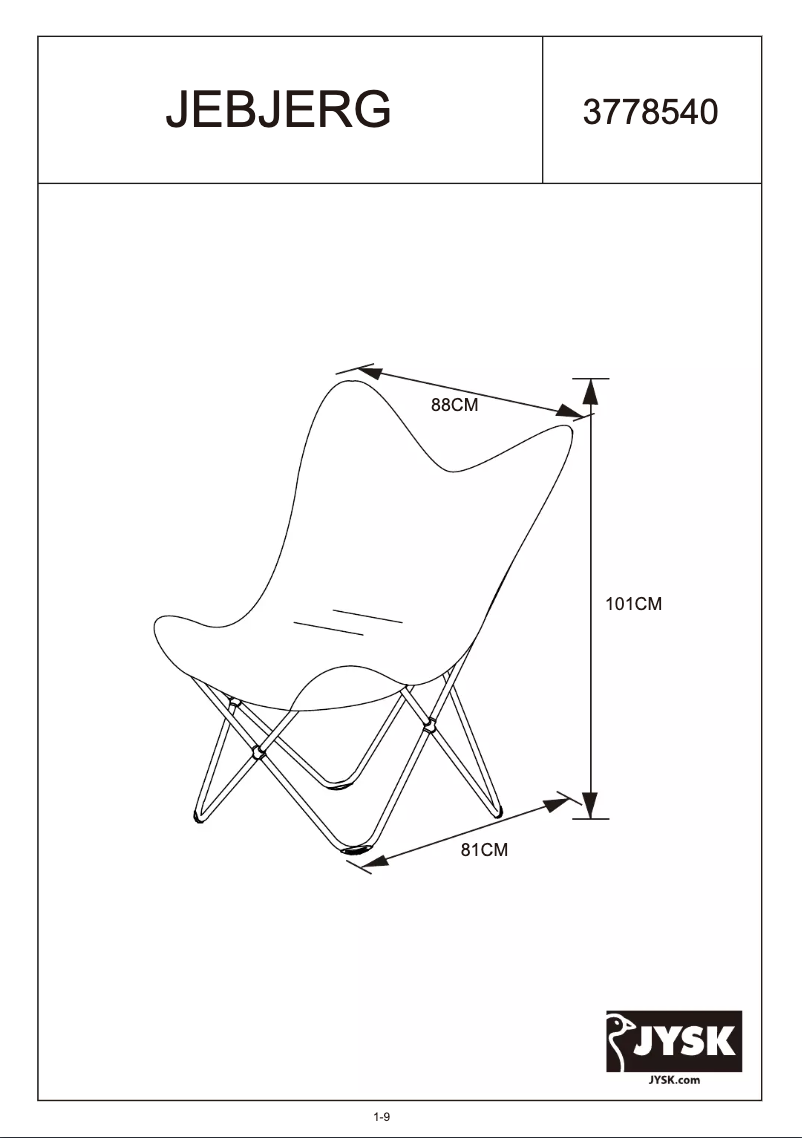 Page 1 de la notice Manuel utilisateur JYSK Jebjerg
