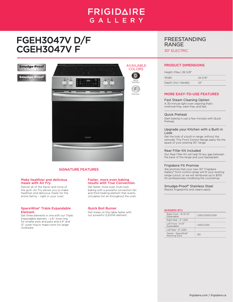 Image de la première page du manuel de l'appareil FGEH3047VF