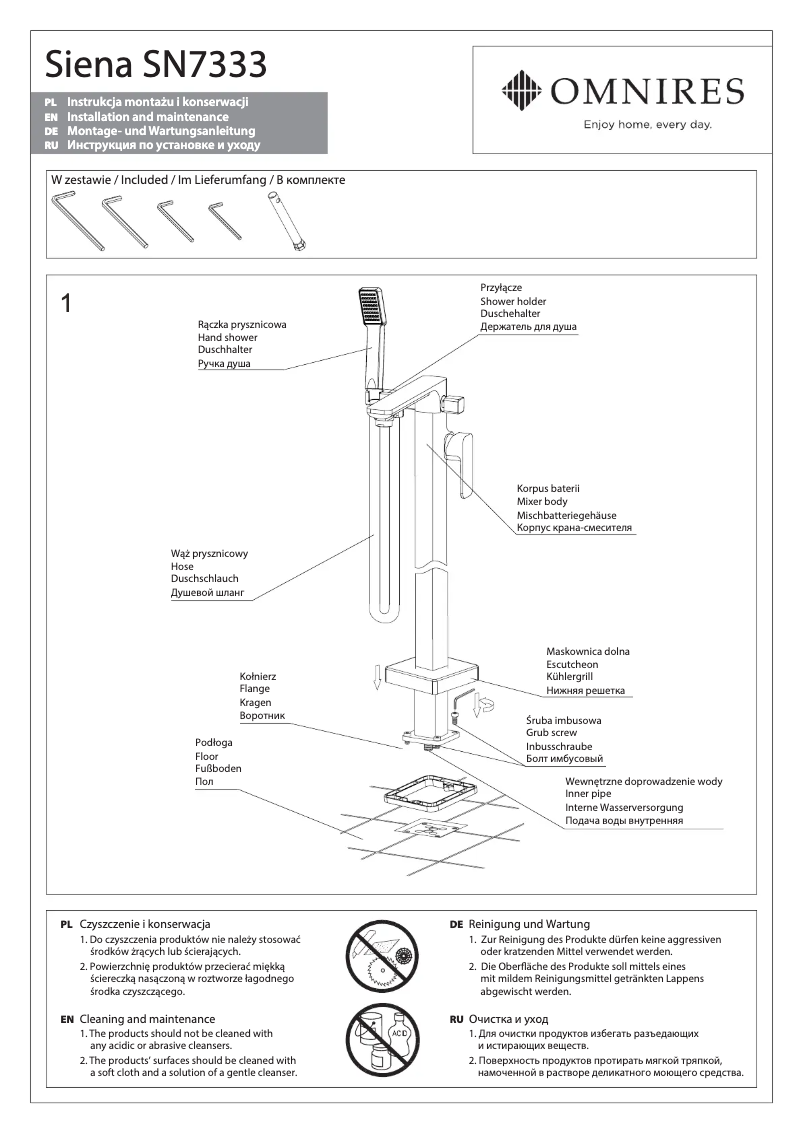Page n°1 - Manuel utilisateur Omnires Siena SN7333