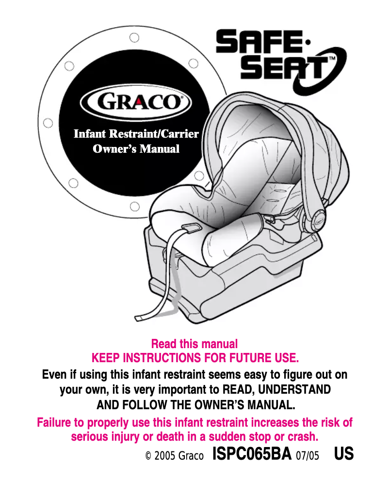 Page 1 de la notice Manuel utilisateur Graco Infant SafeSeat
