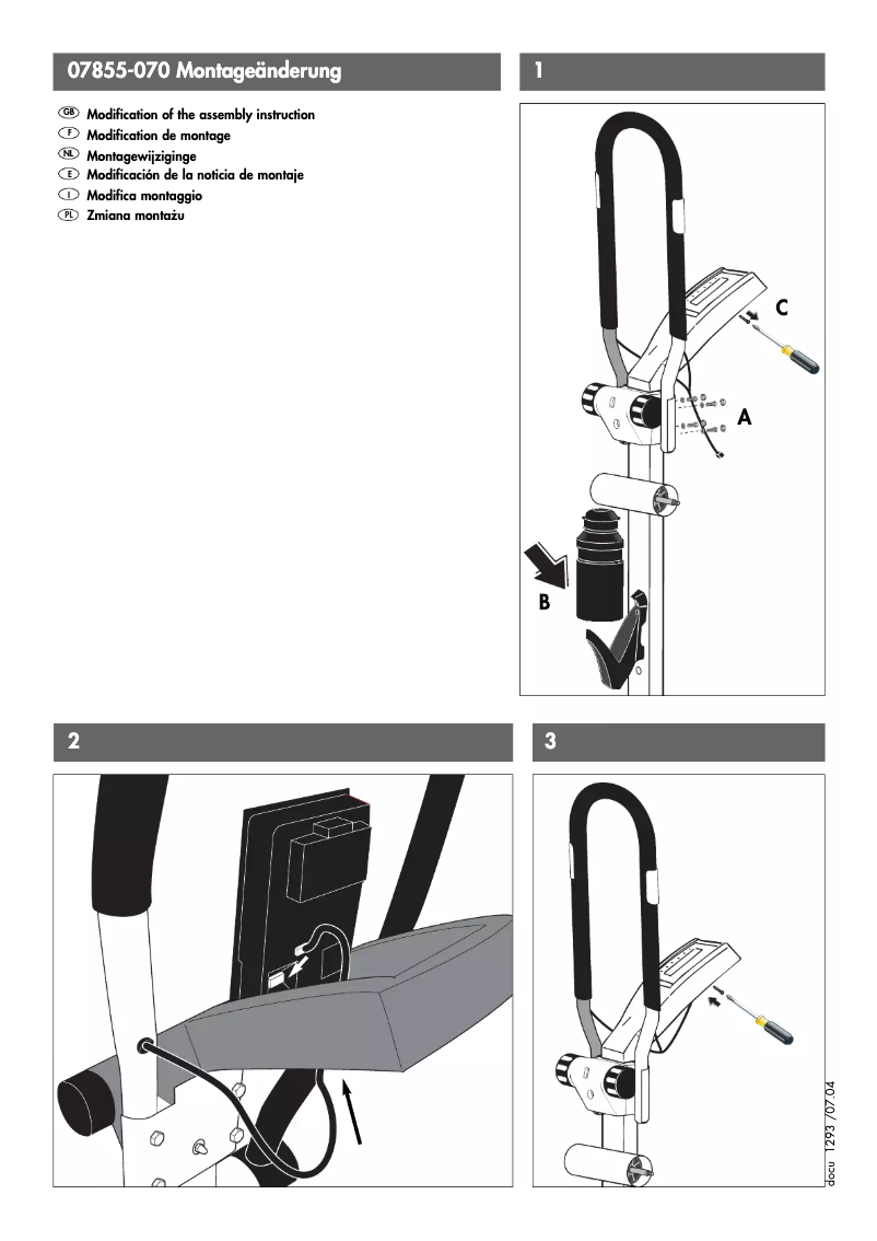 Page n°1 - Manuel utilisateur Kettler Cosmos