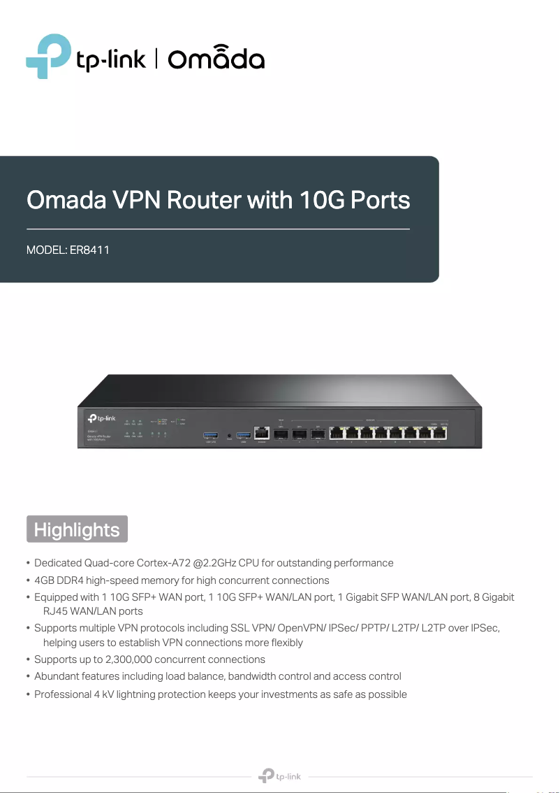 Page n°1 - Fiche technique TP-Link Omada Pro G611