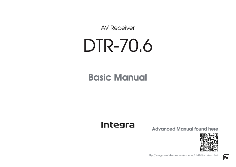 Page n°1 - Manuel utilisateur Integra DTR-70.6