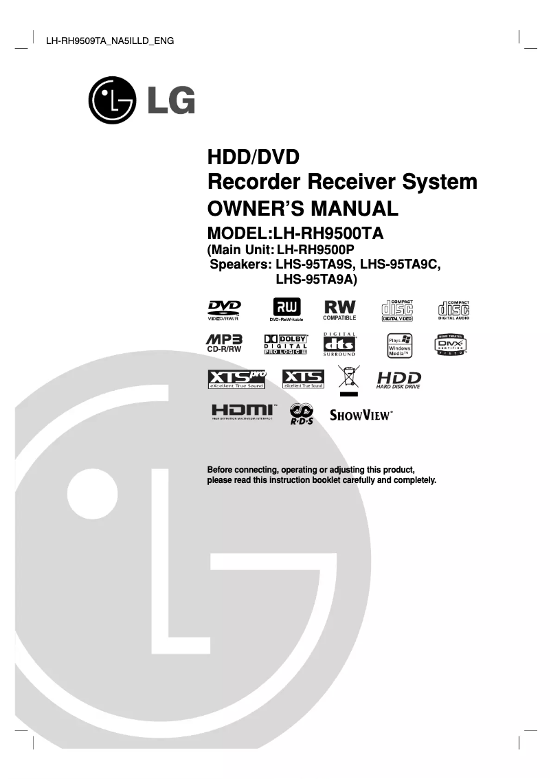 Page n°1 - Manuel utilisateur LG LH-RH9509TA