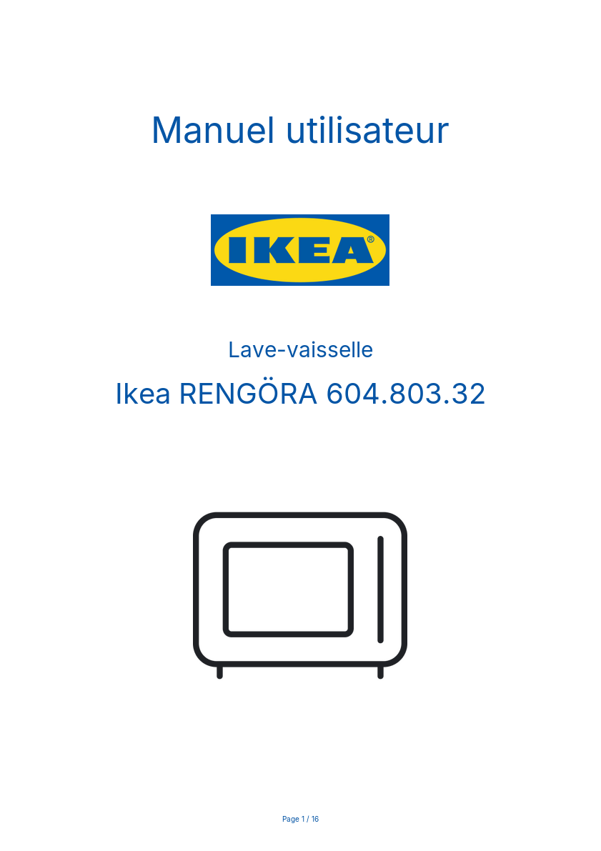 Image de la première page du manuel de l'appareil RENGÖRA 604.803.32