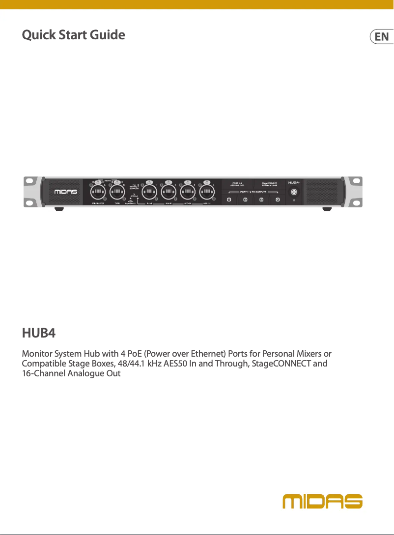 Page n°1 - Manuel utilisateur Midas HUB4