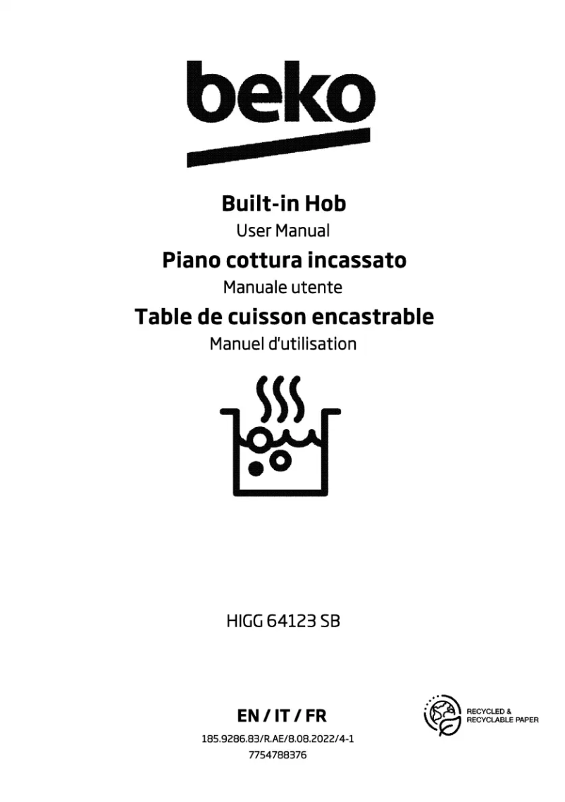 Page 1 de la notice Manuel utilisateur Beko HIGG 64123 SB
