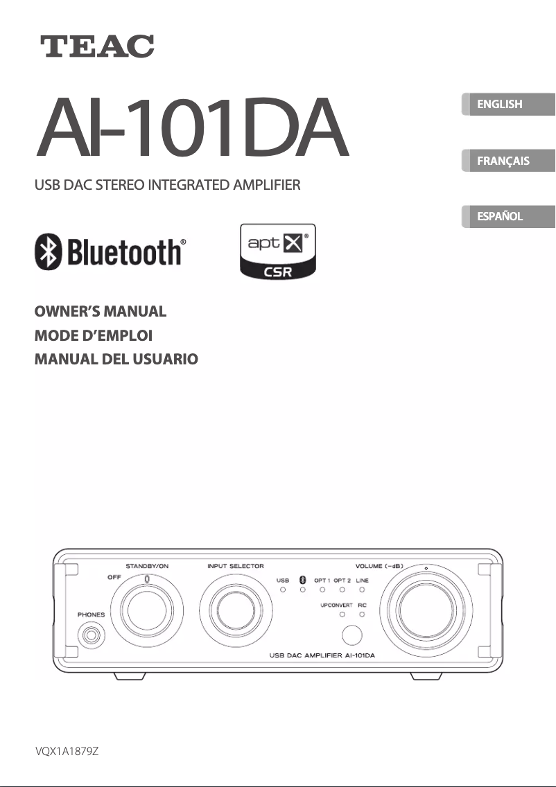 Page 1 de la notice Manuel utilisateur Teac AI-101DA