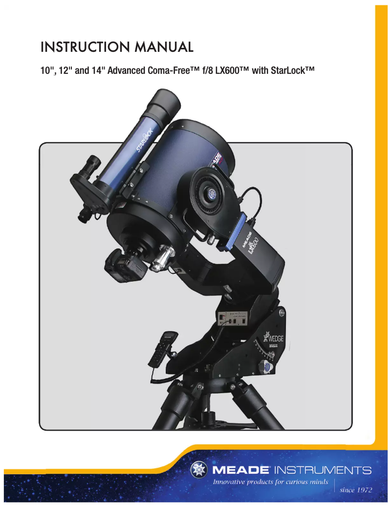 Page n°1 - Manuel utilisateur Meade LX600-ACF