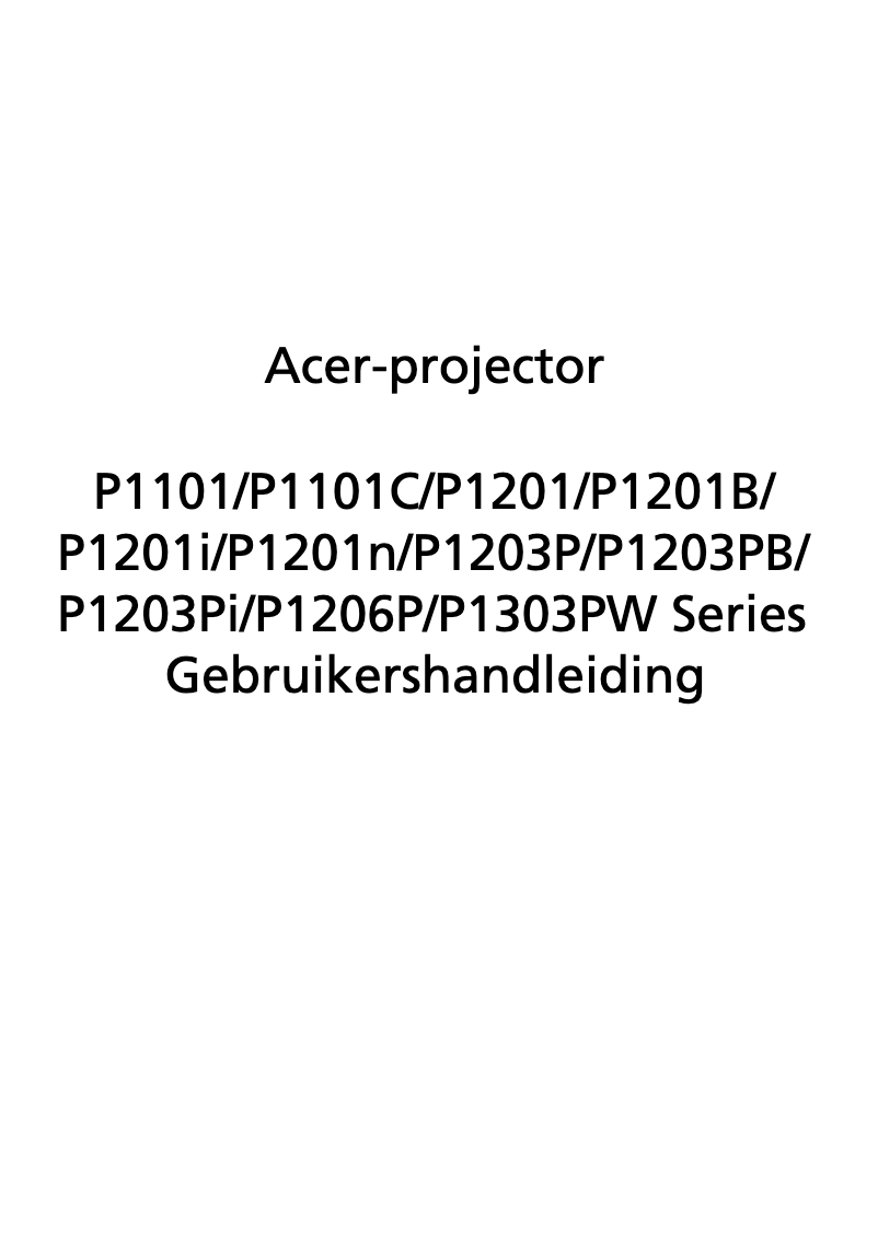 Page n°1 - Manuel utilisateur Acer P1101