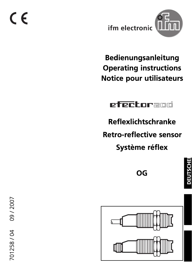 Page n°1 - Manuel utilisateur IFM OG0043