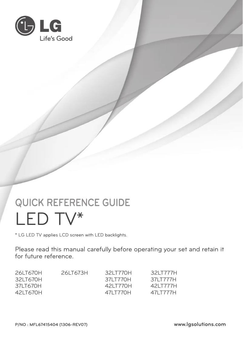 Image de la première page du manuel de l'appareil 47LT777H