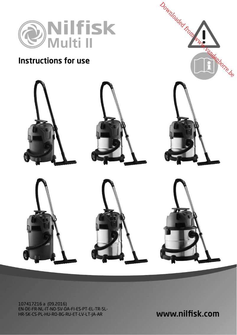 Page n°1 - Manuel utilisateur Nilfisk Multi II 22