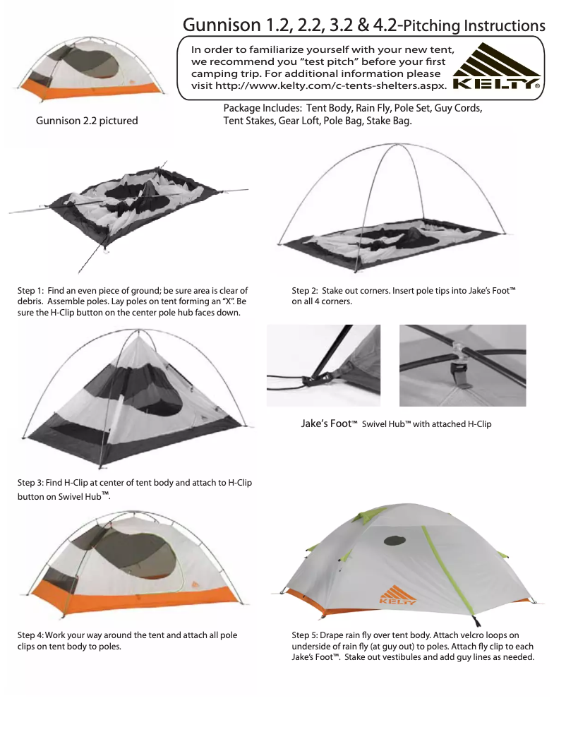 Page n°1 - Manuel utilisateur Kelty Gunnison 1.2