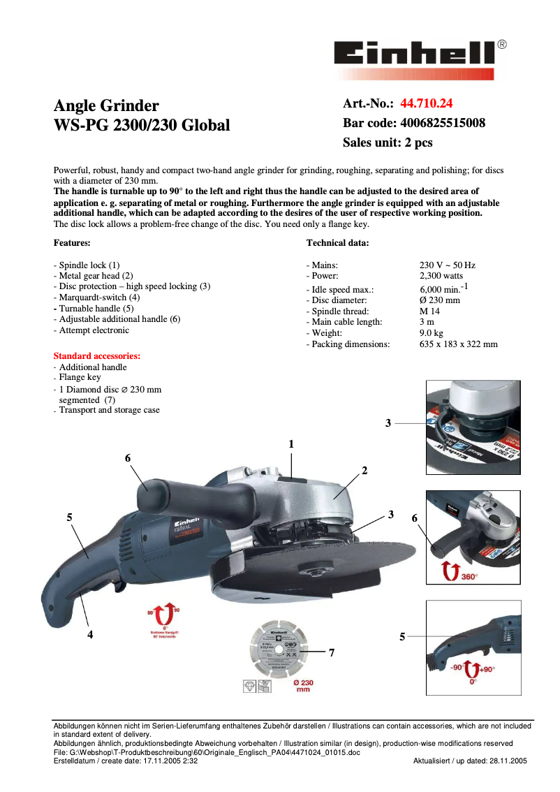 Página 1 del manual Manual de usuario Global WS-PG 2300/230