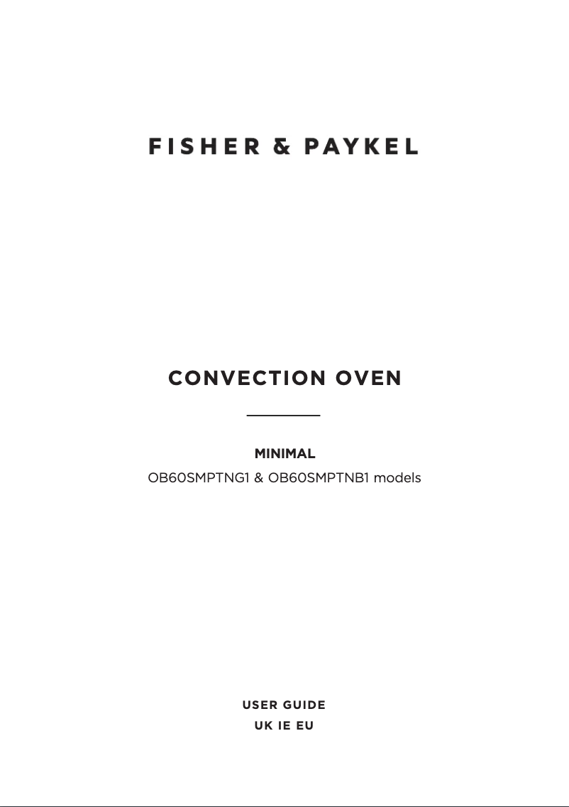 Page n°1 - Guide d'installation Fisher & Paykel OB60SMPTNG1