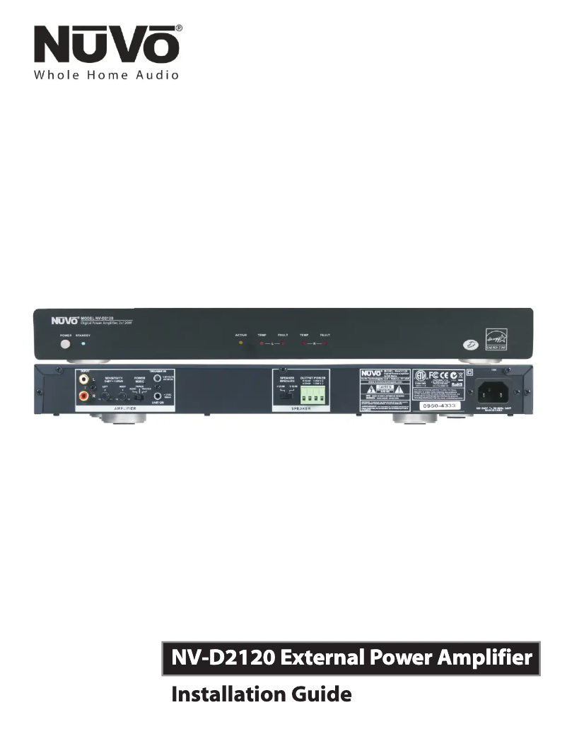 Page n°1 - Manuel utilisateur NUVO NV-D2120