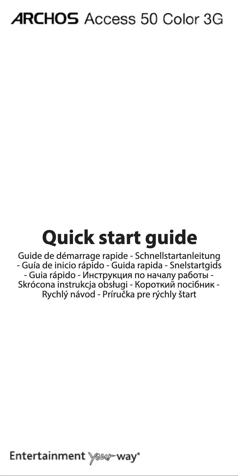 Page 1 de la notice Guide de démarrage rapide Archos Access 50 Color 3G