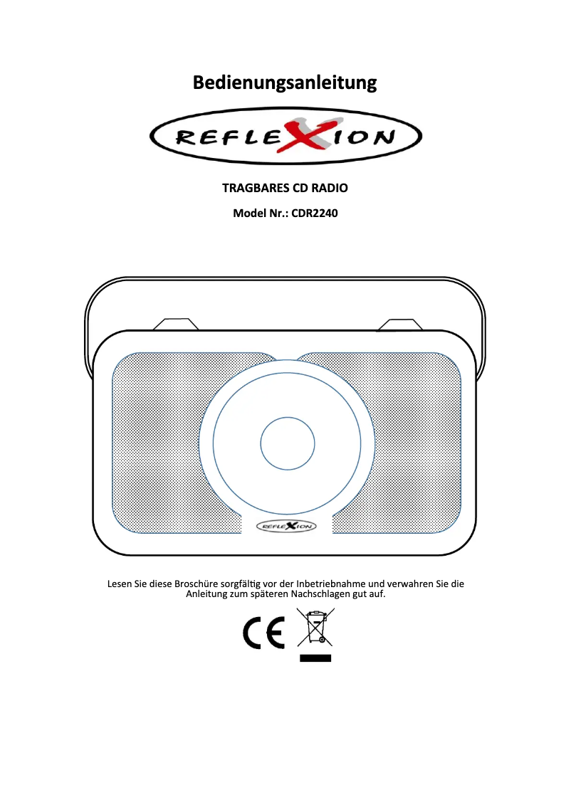 Página 1 del manual Manual de usuario Reflexion CDR2240