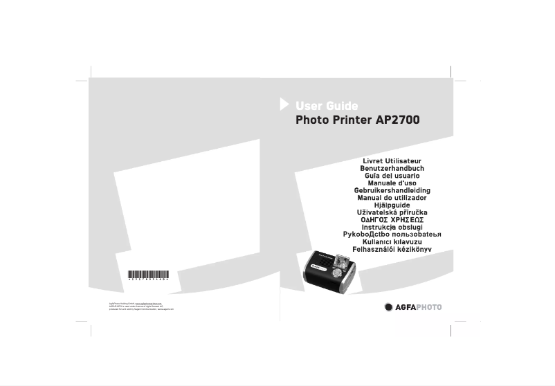 Page 1 de la notice Manuel utilisateur Agfa AP2700