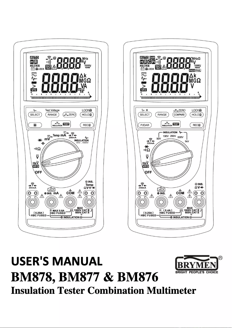 Page 1 de la notice Manuel utilisateur Brymen BM878