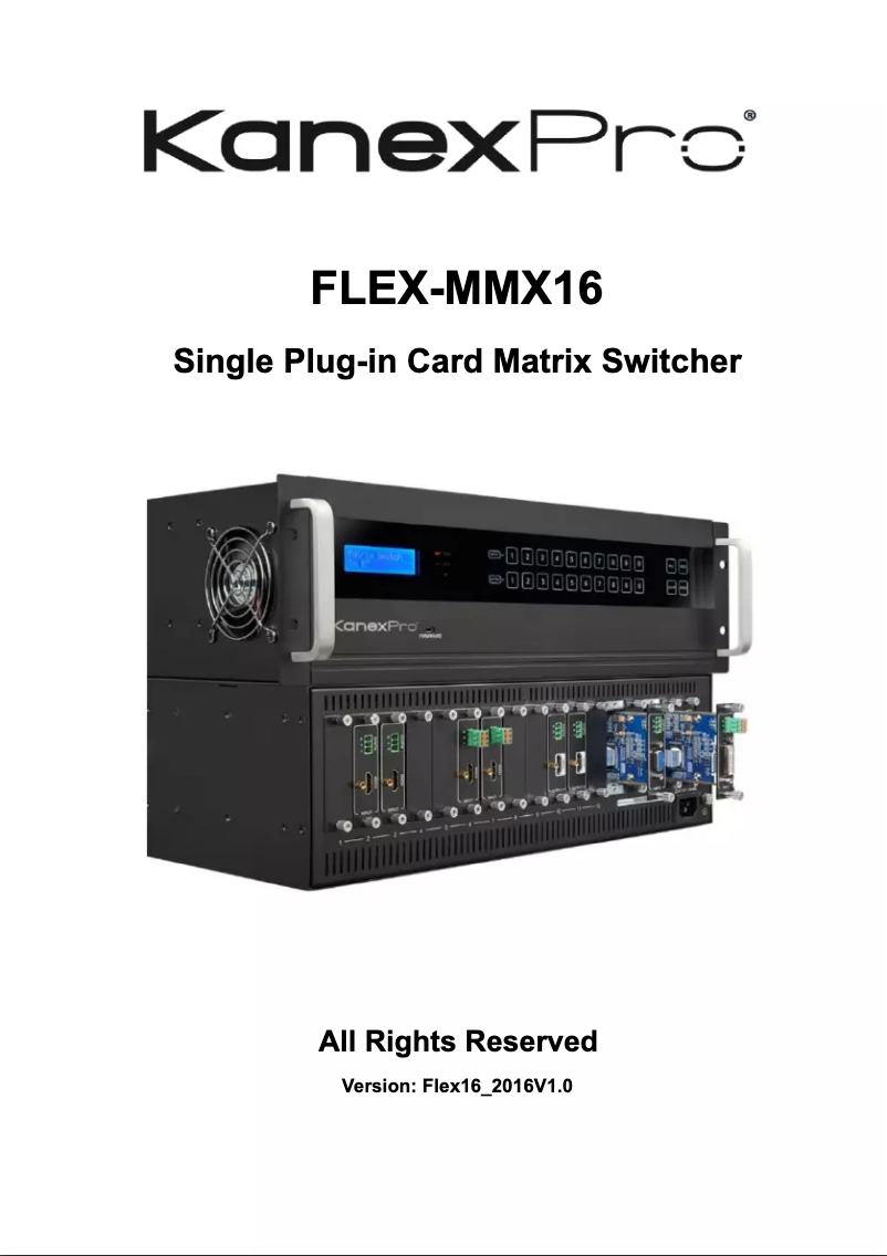 Page n°1 - Manuel utilisateur KanexPro FLEX-MMX16