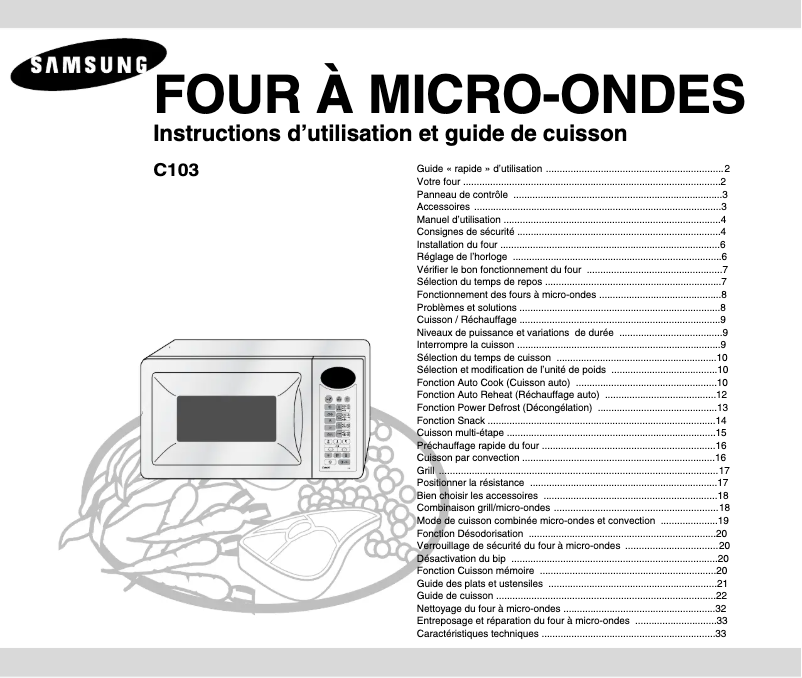 Page n°1 - Manuel utilisateur Samsung C103