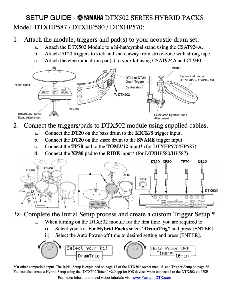 Page 1 de la notice Manuel utilisateur Yamaha DTXHP587