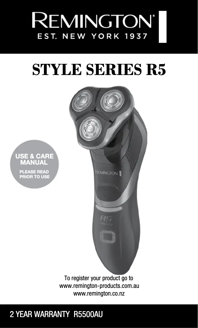 Page 1 de la notice Manuel utilisateur Remington Style R5 R5500AU