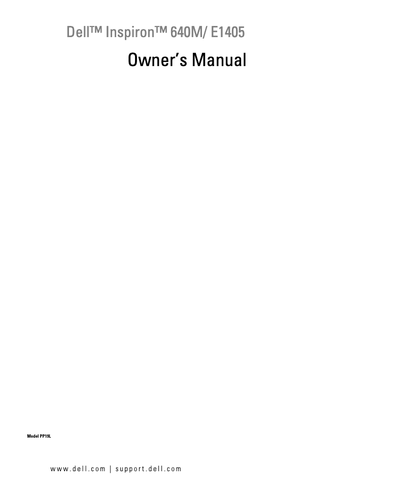 Page 1 of the manual User Manual Dell Inspiron 640M