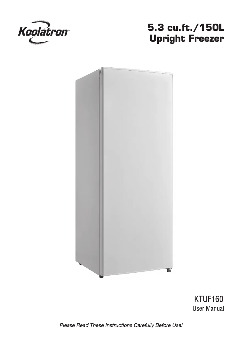 Page 1 of the manual User Manual Koolatron KTUF160