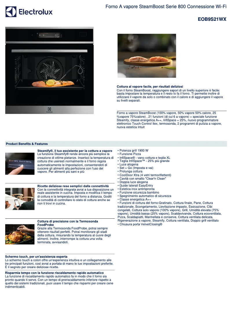 Page n°1 - Fiche technique Electrolux EOB9S21WX
