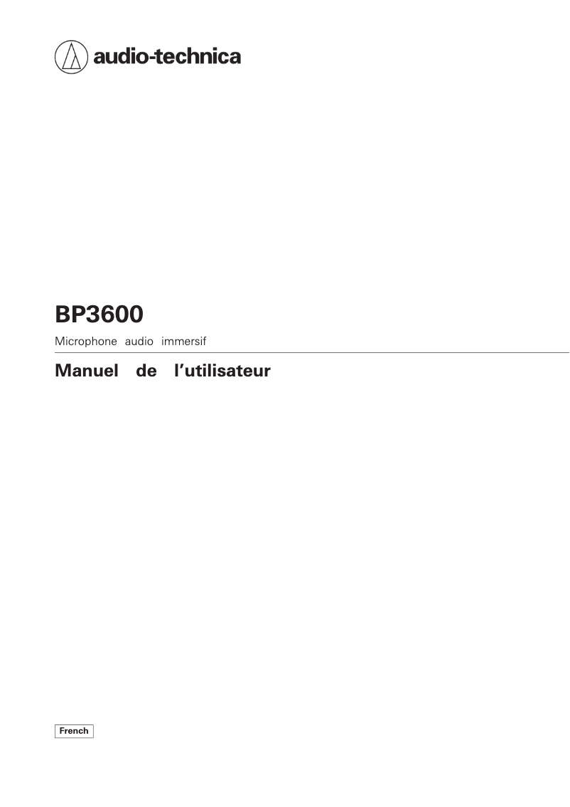 Page 1 de la notice Manuel utilisateur Audio-Technica BP3600