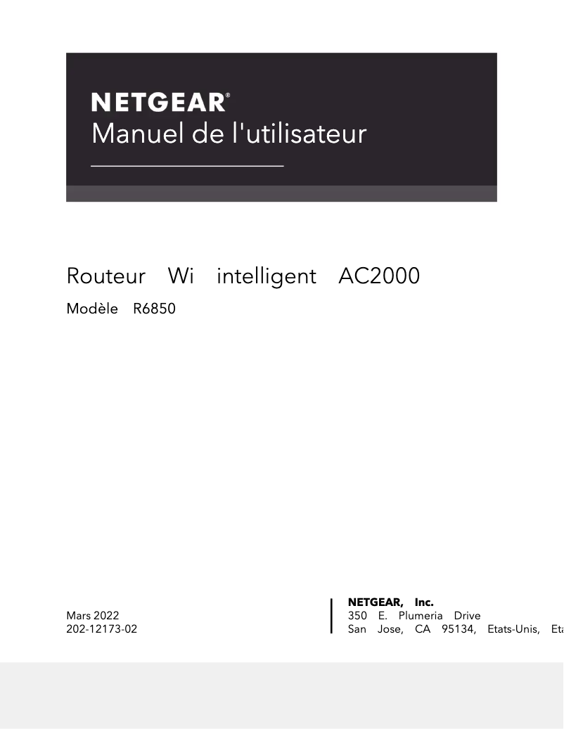 Page 1 de la notice Manuel utilisateur Netgear R6850