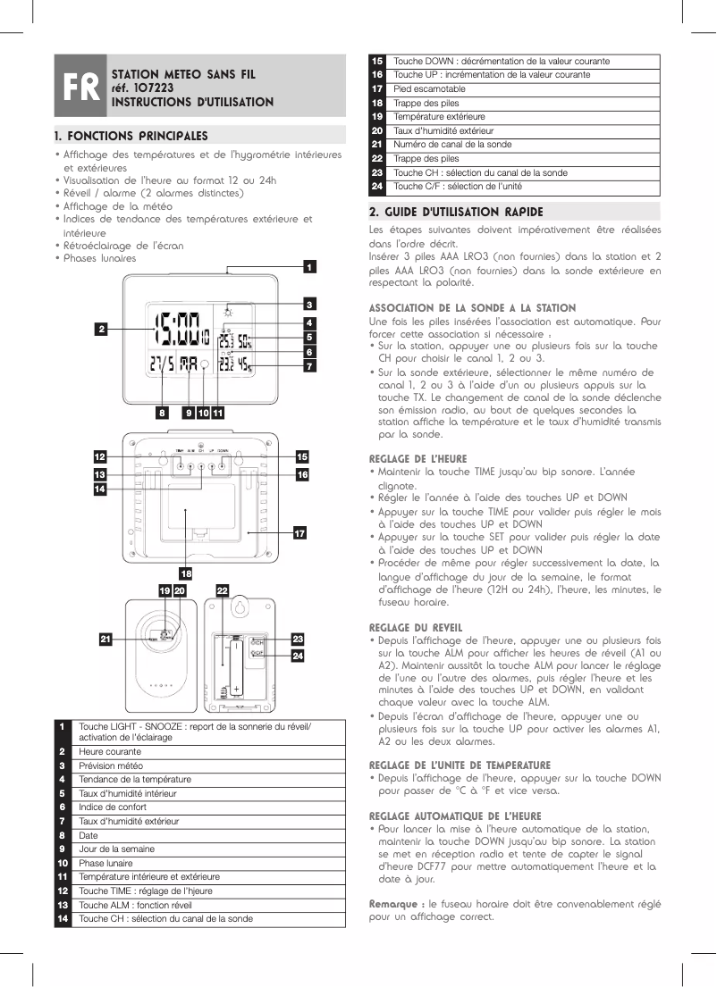 Page 1 of the manual User Manual Avidsen 107223