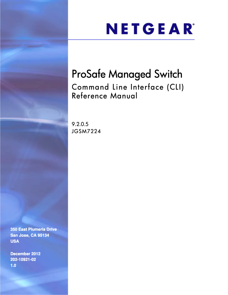 Page n°1 - Manuel utilisateur Netgear ProSafe JGSM7224