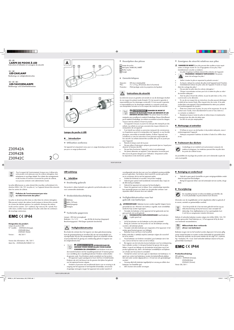 Image de la première page du manuel de l'appareil Z30942A